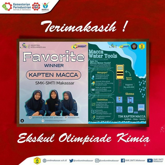 Juara Favorite Kapten Macca dalam lomba Industrial Intelligence 2021